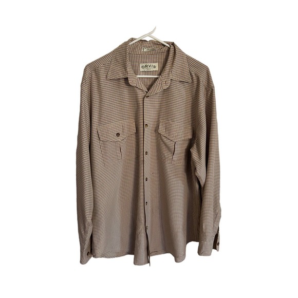 Orvis Plaid Long‎ Sleeve Men's Shirt - Picture 1 of 2